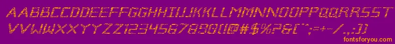 Brokencyborgexpandital Font – Orange Fonts on Purple Background