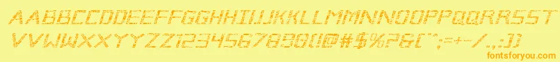 Brokencyborgexpandital Font – Orange Fonts on Yellow Background