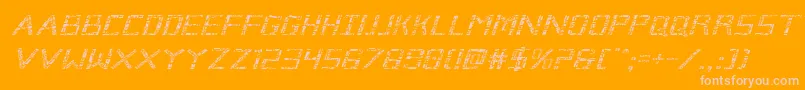 Brokencyborgexpandital-Schriftart – Rosa Schriften auf orangefarbenem Hintergrund