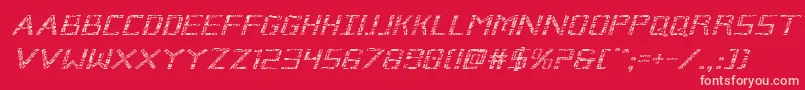 Brokencyborgexpandital-Schriftart – Rosa Schriften auf rotem Hintergrund