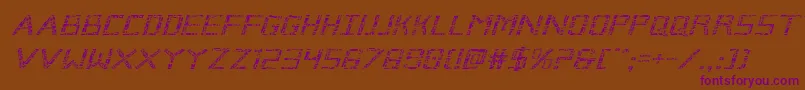 Brokencyborgexpandital Font – Purple Fonts on Brown Background