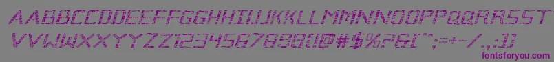 Шрифт Brokencyborgexpandital – фиолетовые шрифты на сером фоне
