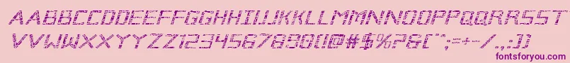 Brokencyborgexpandital Font – Purple Fonts on Pink Background