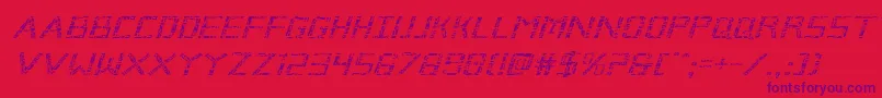 Brokencyborgexpandital Font – Purple Fonts on Red Background