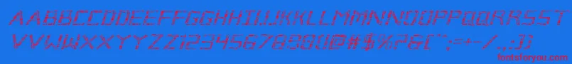 Шрифт Brokencyborgexpandital – красные шрифты на синем фоне