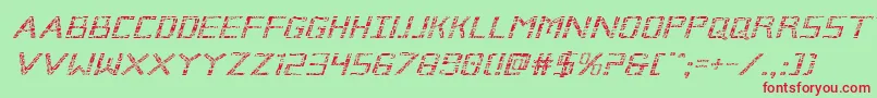 Brokencyborgexpandital Font – Red Fonts on Green Background