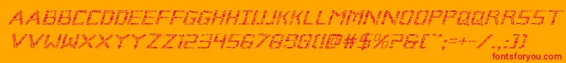 Brokencyborgexpandital Font – Red Fonts on Orange Background