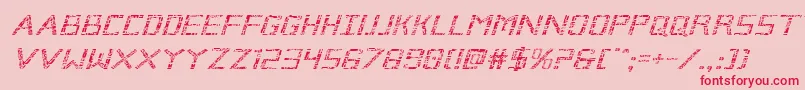 Brokencyborgexpandital Font – Red Fonts on Pink Background