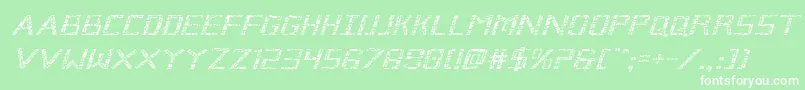 Brokencyborgexpandital Font – White Fonts on Green Background