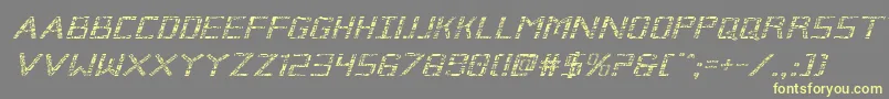 Brokencyborgexpandital-fontti – keltaiset fontit harmaalla taustalla