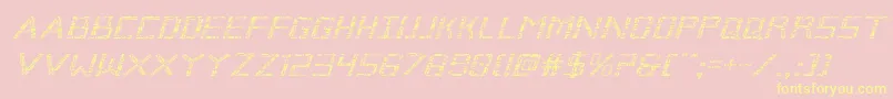 Brokencyborgexpandital Font – Yellow Fonts on Pink Background