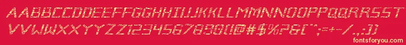 Brokencyborgexpandital Font – Yellow Fonts on Red Background