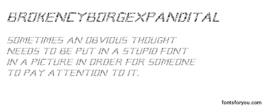 Шрифт Brokencyborgexpandital