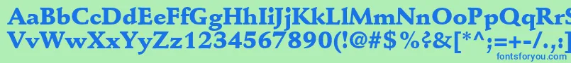 DeutchBlackSsiBlack Font – Blue Fonts on Green Background