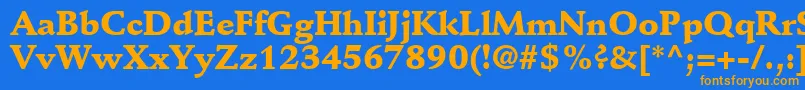 DeutchBlackSsiBlack Font – Orange Fonts on Blue Background