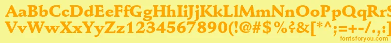 DeutchBlackSsiBlack Font – Orange Fonts on Yellow Background