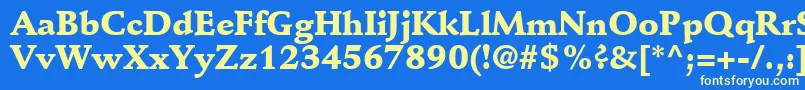 DeutchBlackSsiBlack Font – Yellow Fonts on Blue Background