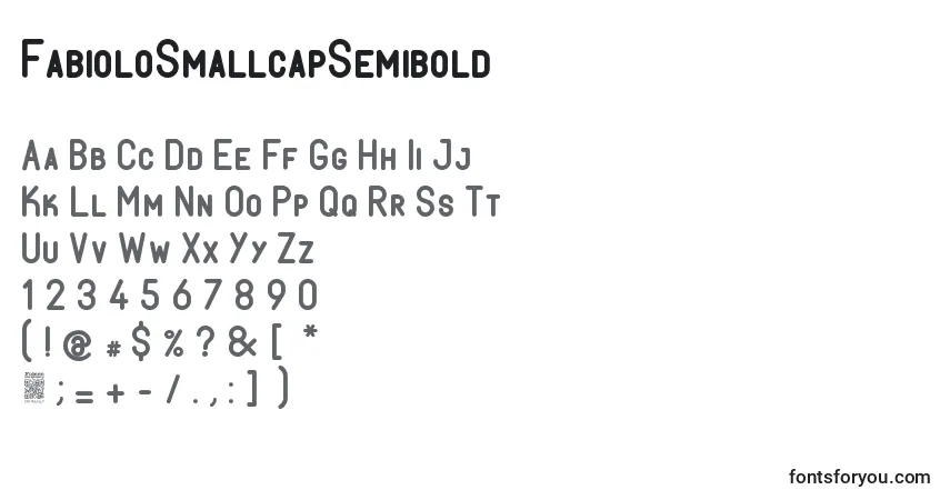 Шрифт FabioloSmallcapSemibold (40282) – алфавит, цифры, специальные символы