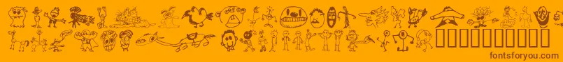 Police BrianPowersDoodle21 – polices brunes sur fond orange