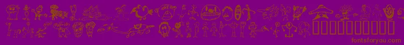 BrianPowersDoodle21 Font – Brown Fonts on Purple Background