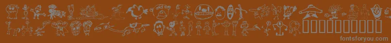 Шрифт BrianPowersDoodle21 – серые шрифты на коричневом фоне