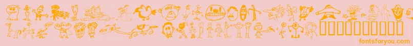 fuente BrianPowersDoodle21 – Fuentes Naranjas Sobre Fondo Rosa