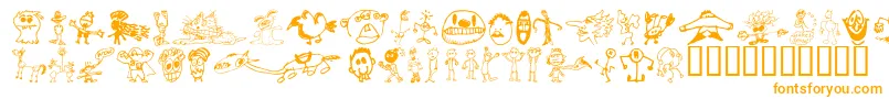 Fonte BrianPowersDoodle21 – fontes laranjas em um fundo branco