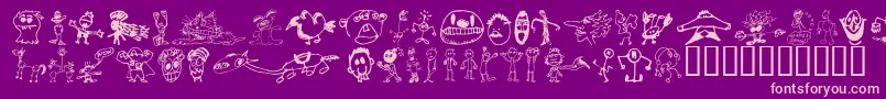 Czcionka BrianPowersDoodle21 – różowe czcionki na fioletowym tle