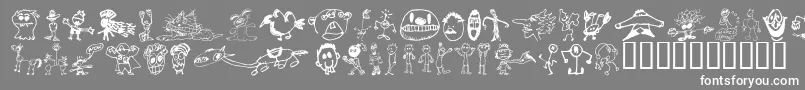 BrianPowersDoodle21 Font – White Fonts on Gray Background