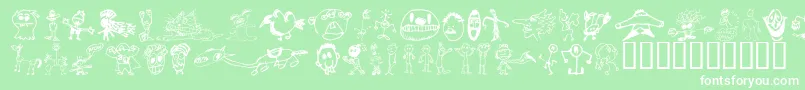BrianPowersDoodle21 Font – White Fonts on Green Background