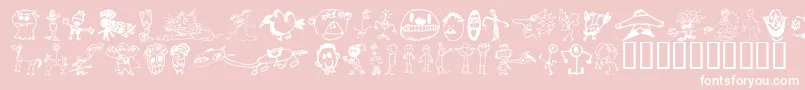 Fonte BrianPowersDoodle21 – fontes brancas em um fundo rosa