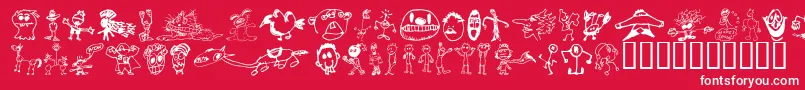 BrianPowersDoodle21 Font – White Fonts on Red Background