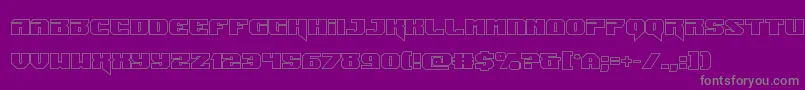 Jumpersout-Schriftart – Graue Schriften auf violettem Hintergrund