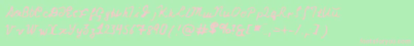 Nicksfont Font – Pink Fonts on Green Background