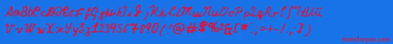 Nicksfont Font – Red Fonts on Blue Background