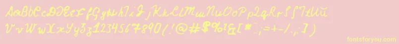 Nicksfont Font – Yellow Fonts on Pink Background