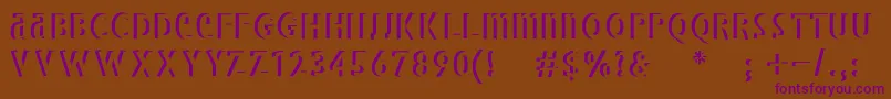 Bradburysboldshadow Font – Purple Fonts on Brown Background