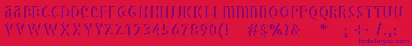 Bradburysboldshadow Font – Purple Fonts on Red Background