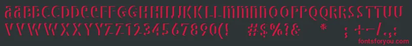 Bradburysboldshadow Font – Red Fonts on Black Background