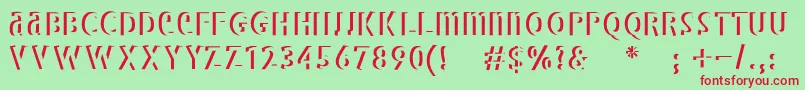 Bradburysboldshadow Font – Red Fonts on Green Background