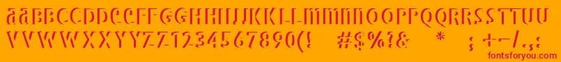 Bradburysboldshadow Font – Red Fonts on Orange Background