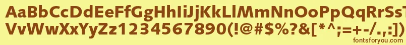 Czcionka SyntaxltstdBlack – brązowe czcionki na żółtym tle