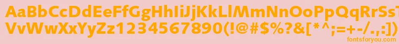 SyntaxltstdBlack Font – Orange Fonts on Pink Background