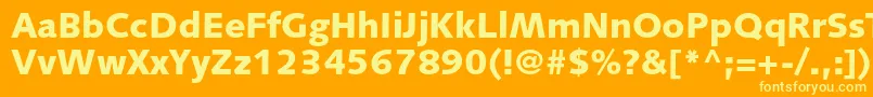 SyntaxltstdBlack Font – Yellow Fonts on Orange Background