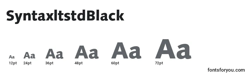 Размеры шрифта SyntaxltstdBlack