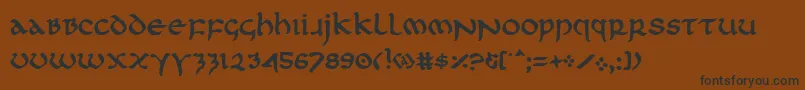 Firstv2p-Schriftart – Schwarze Schriften auf braunem Hintergrund