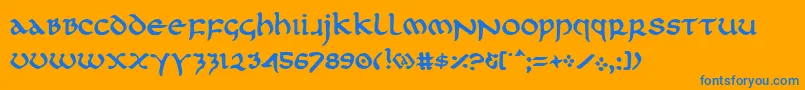 Firstv2p Font – Blue Fonts on Orange Background