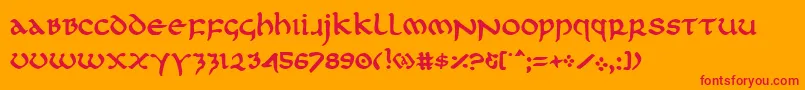 Czcionka Firstv2p – czerwone czcionki na pomarańczowym tle
