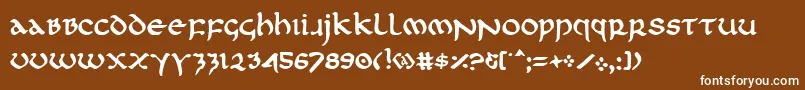 フォントFirstv2p – 茶色の背景に白い文字
