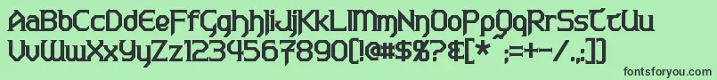 フォントWarlordsBold – 緑の背景に黒い文字